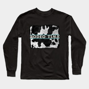 Rodeo Time Cowhide Print Long Sleeve T-Shirt